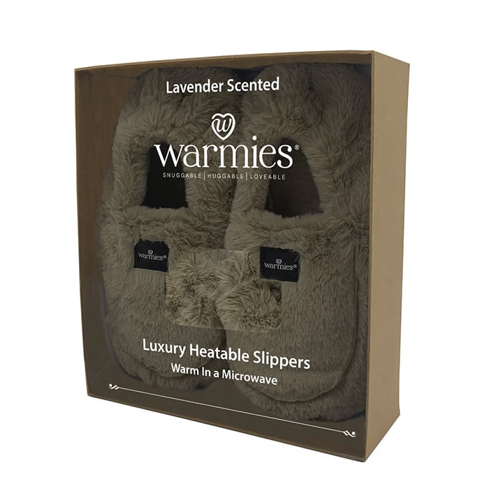Warmies Luxurious Microwavable Slippers - Charcoal