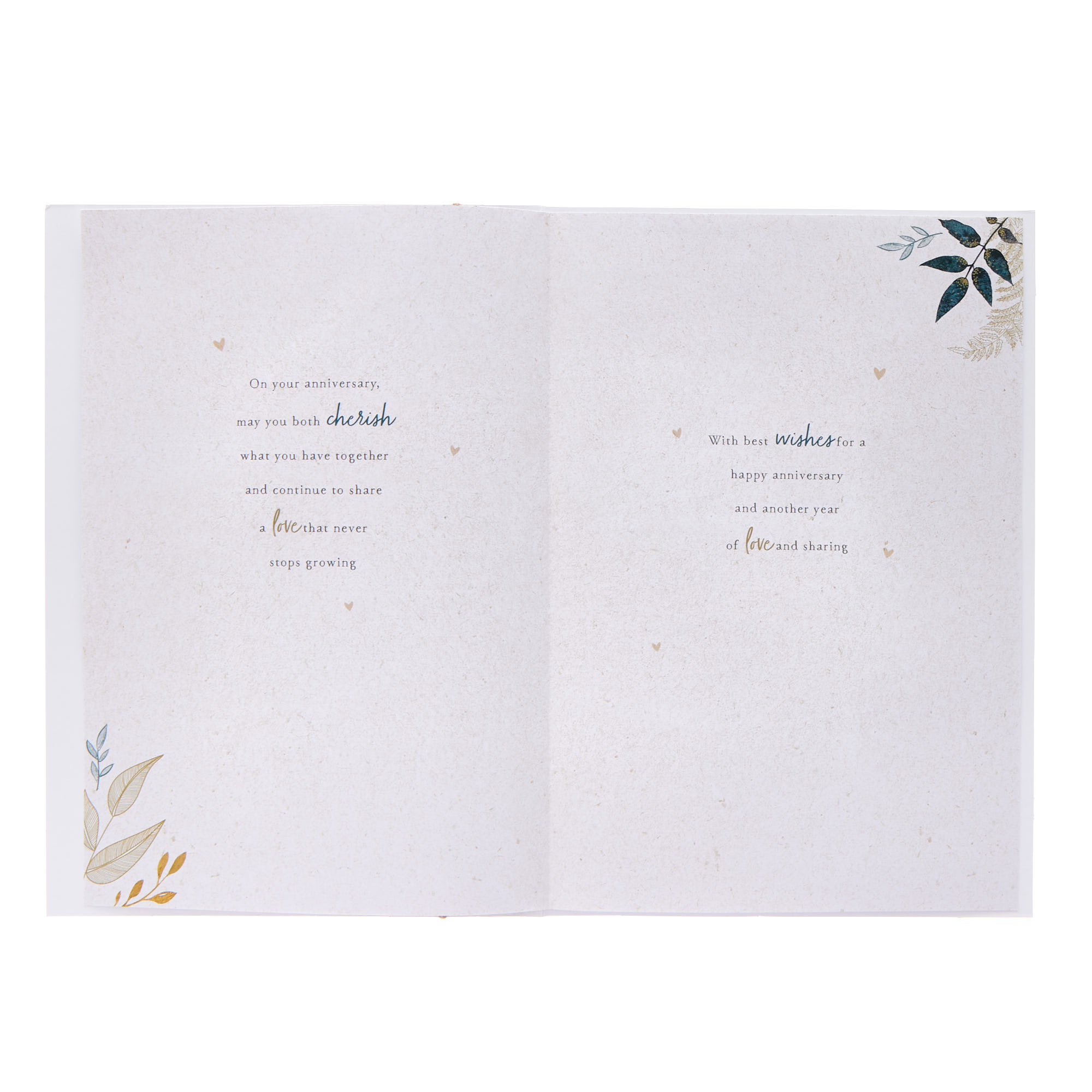 Special Verse Leafy Wedding Anniversary Card