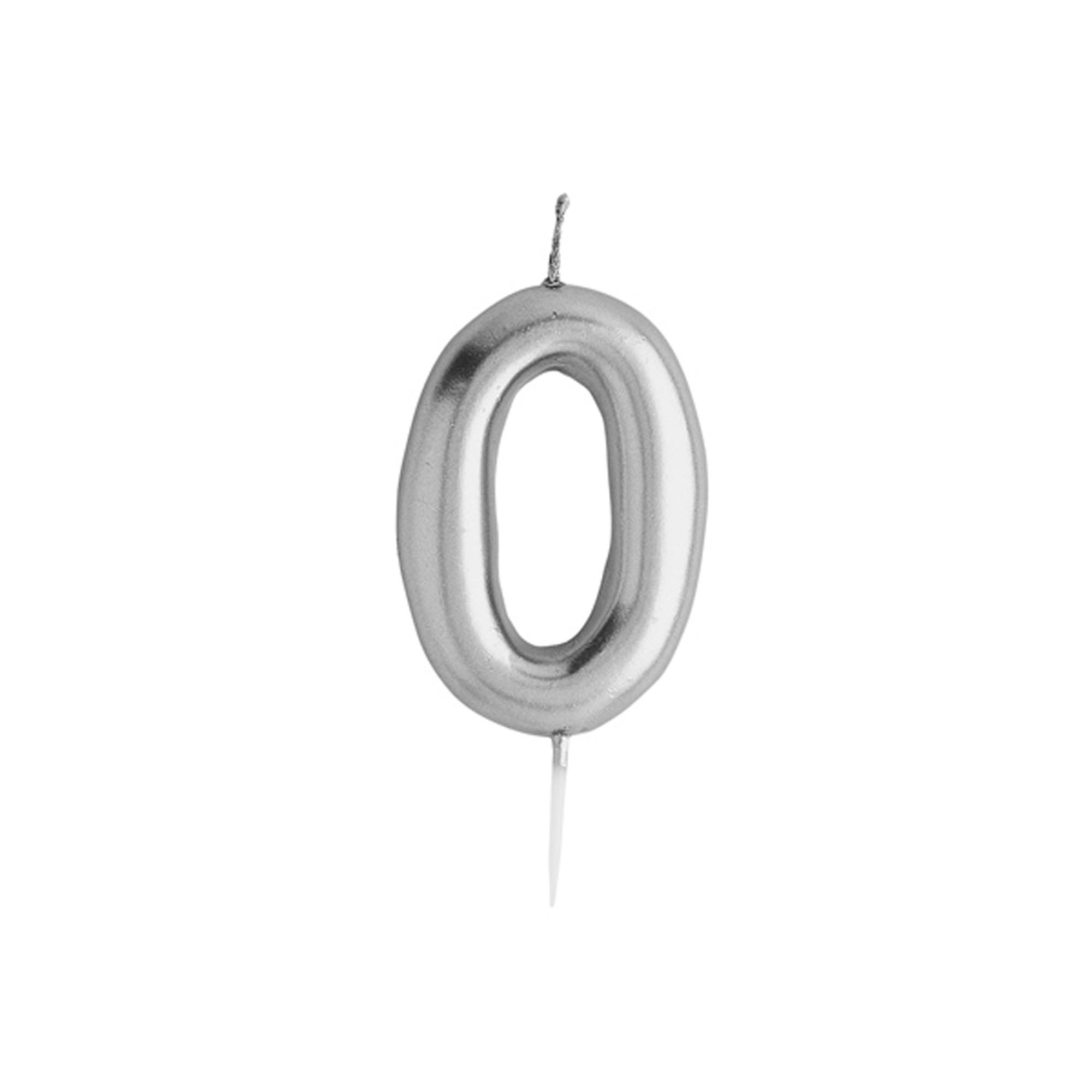 Silver Number Cake Candle (0-9)