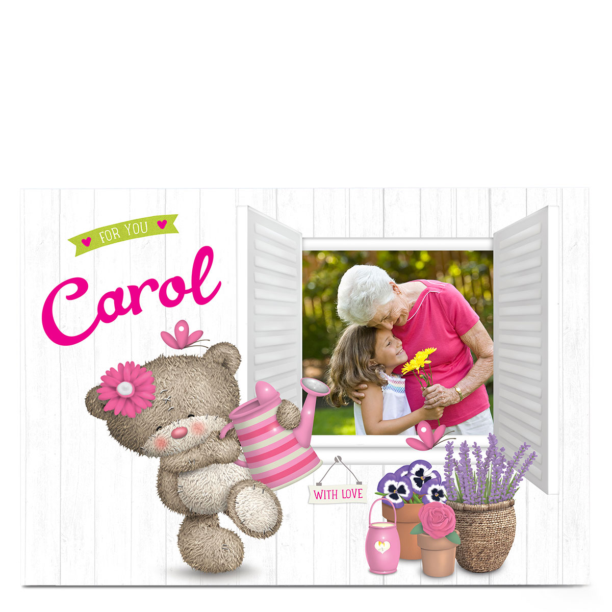 Hugs Bear Photo Card - Gardening