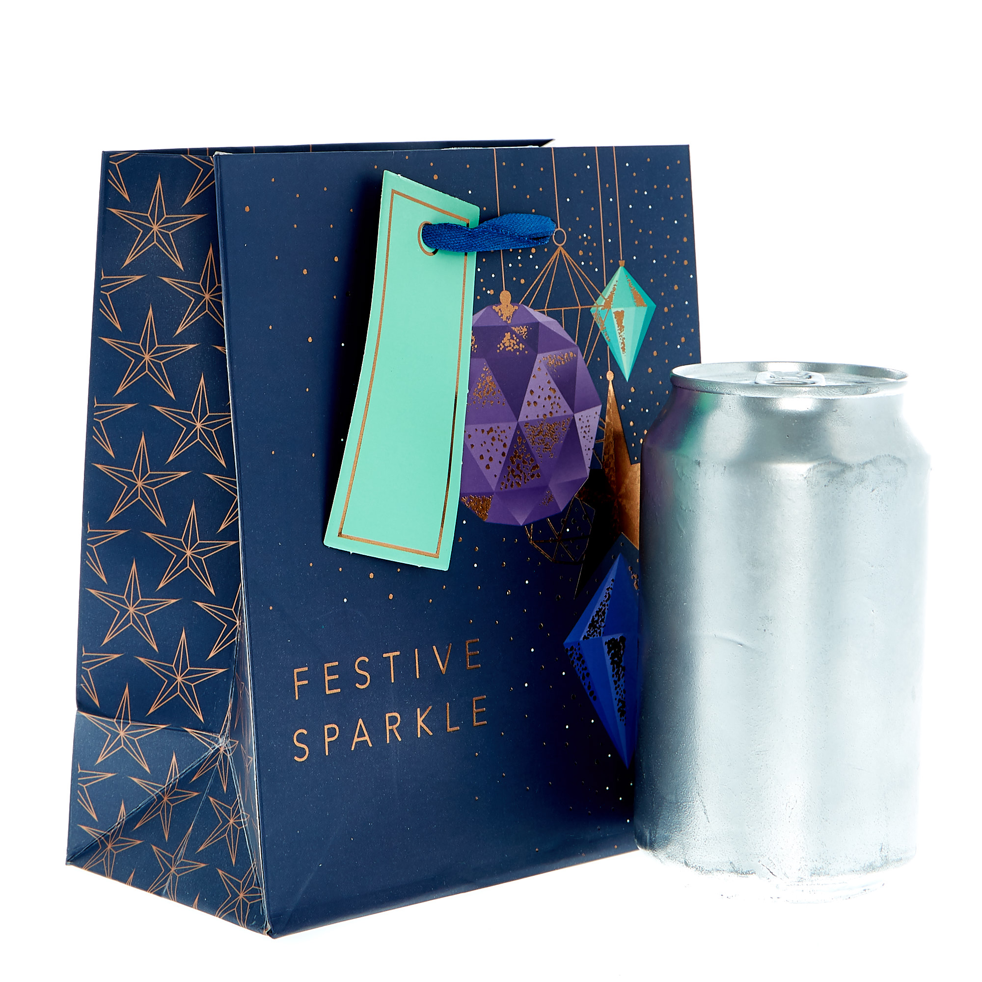 Small Portrait Festive Sparkles Christmas Gift Bag