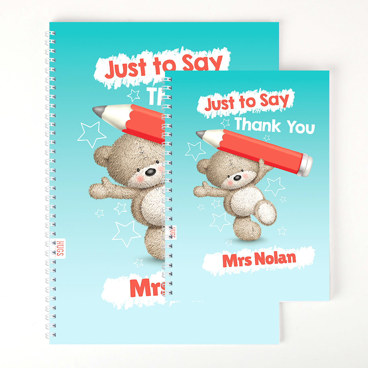 Personalised Thank You Teacher Notebook - Hugs, Just To Say