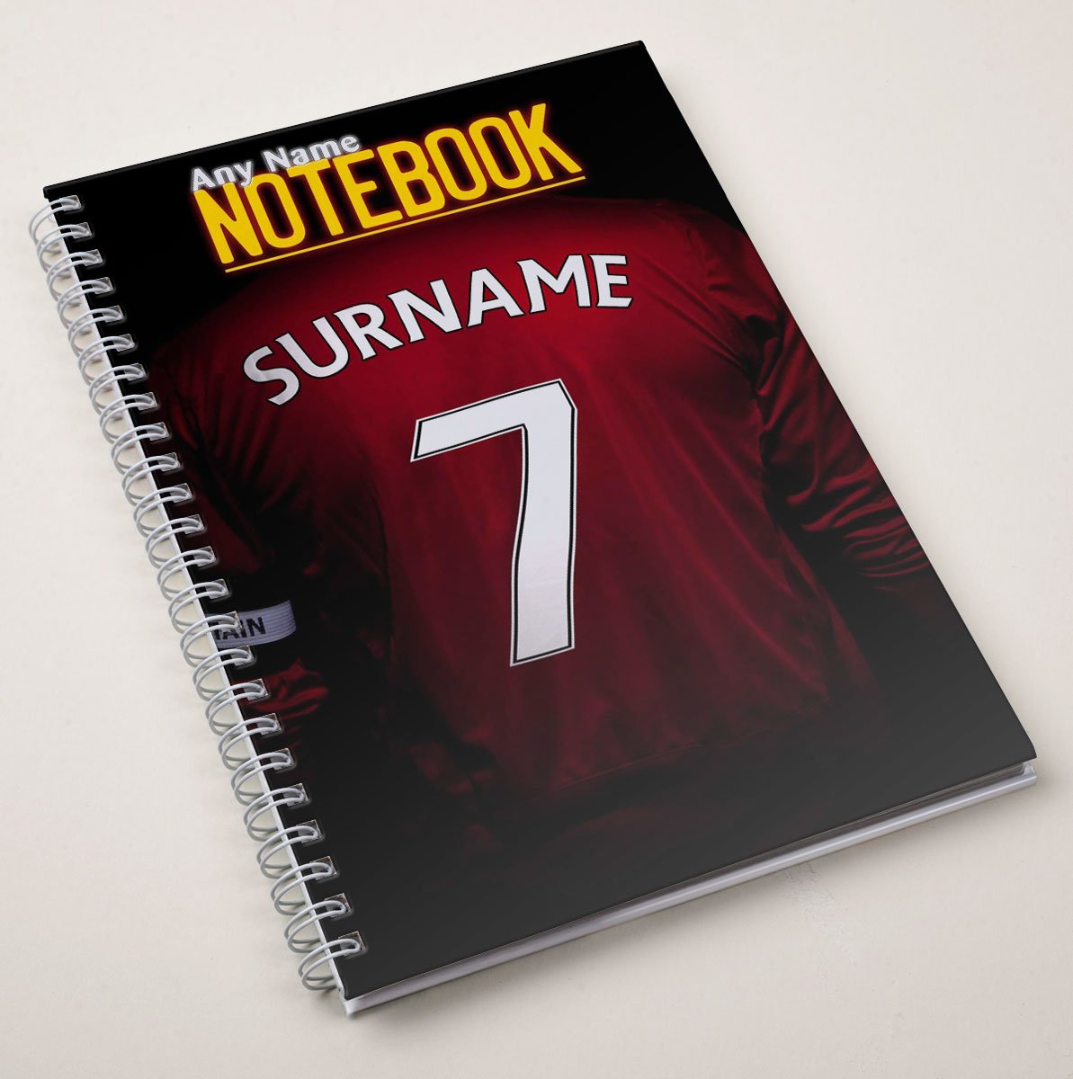 Personalised Red Football Shirt Notebook
