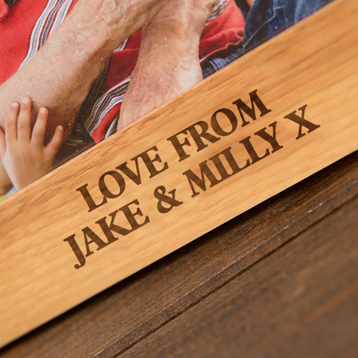 Personalised Engraved Wooden Photo Frame - Grandad Crown