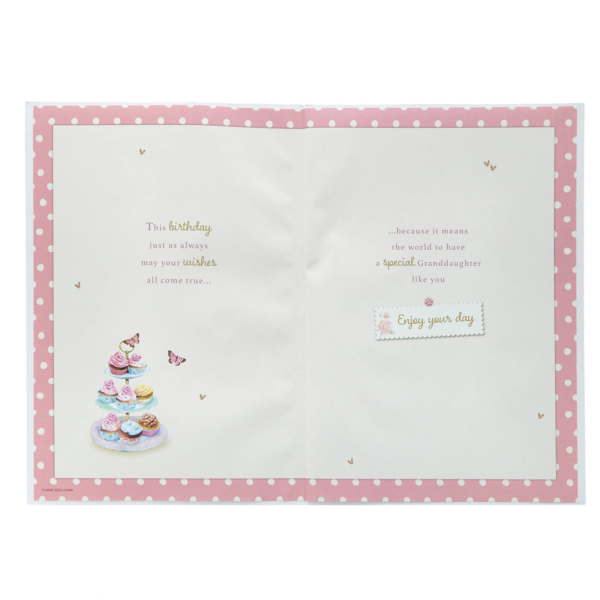 Birthday Card - Granddaughter Cupcake Stand
