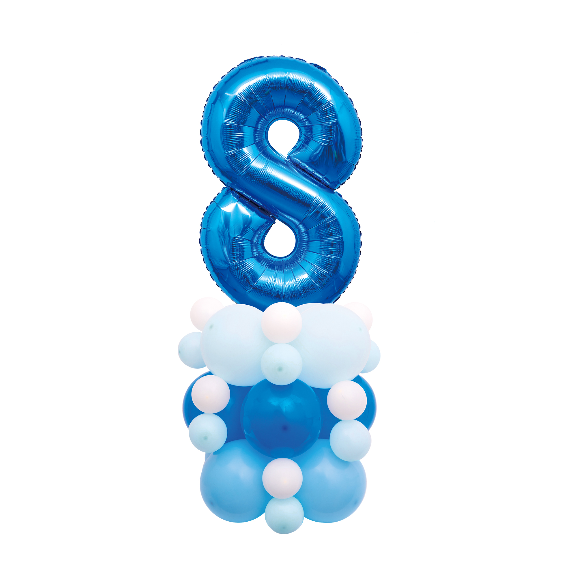 Blue 51-Inch Age 8 Air-Fill Balloon Stack Set