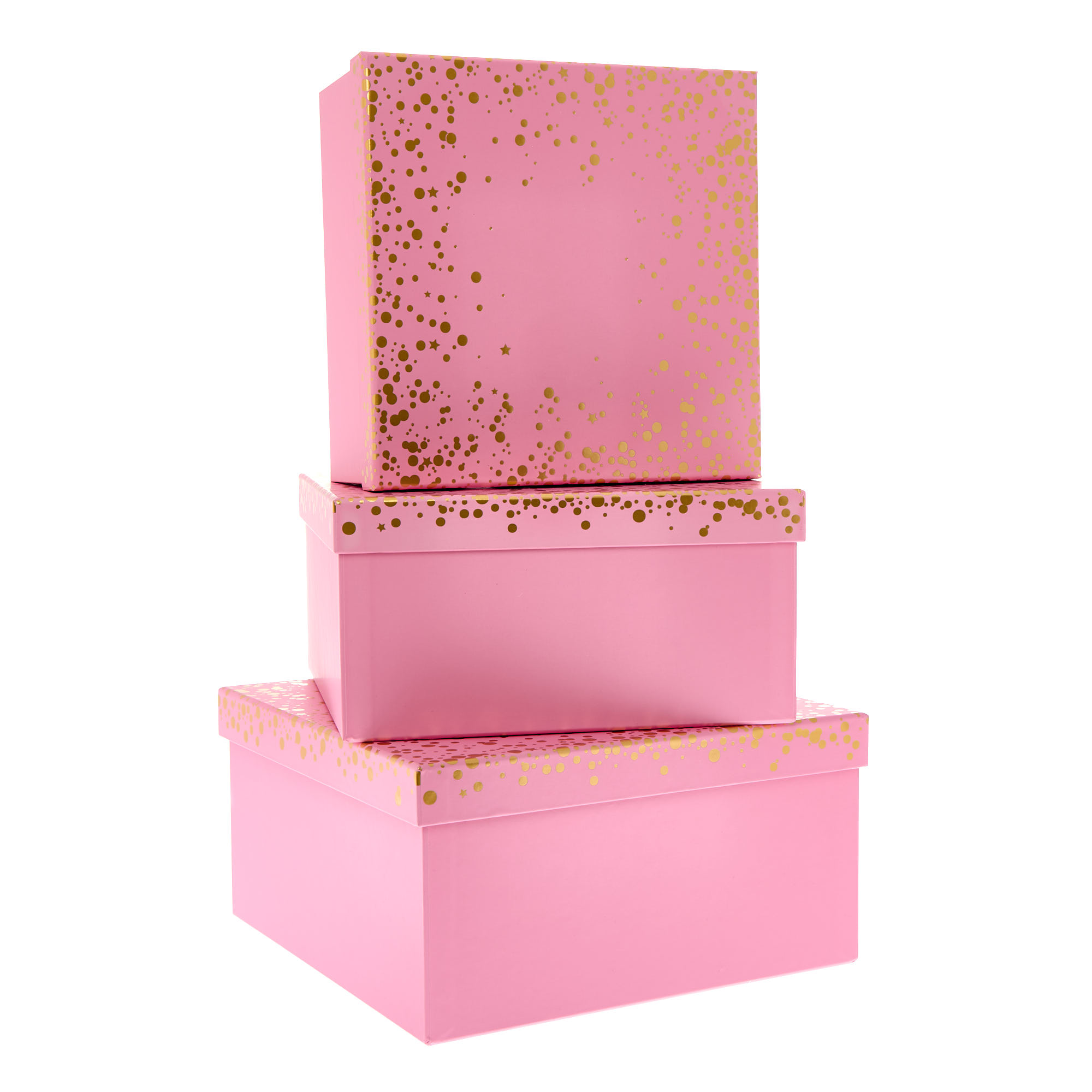 Pink Speckle Gift Boxes - Set of 3