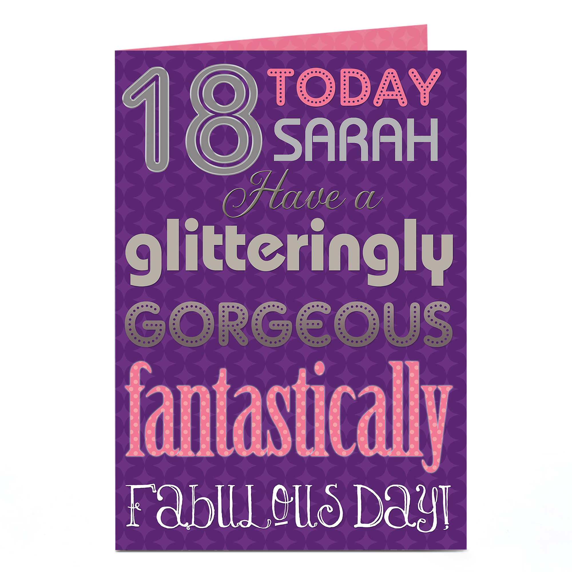 Personalised 18th Birthday Card - Glitteringly Gorgeous
