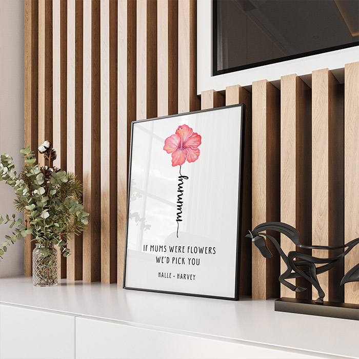 Personalised Single Pink Flower Print