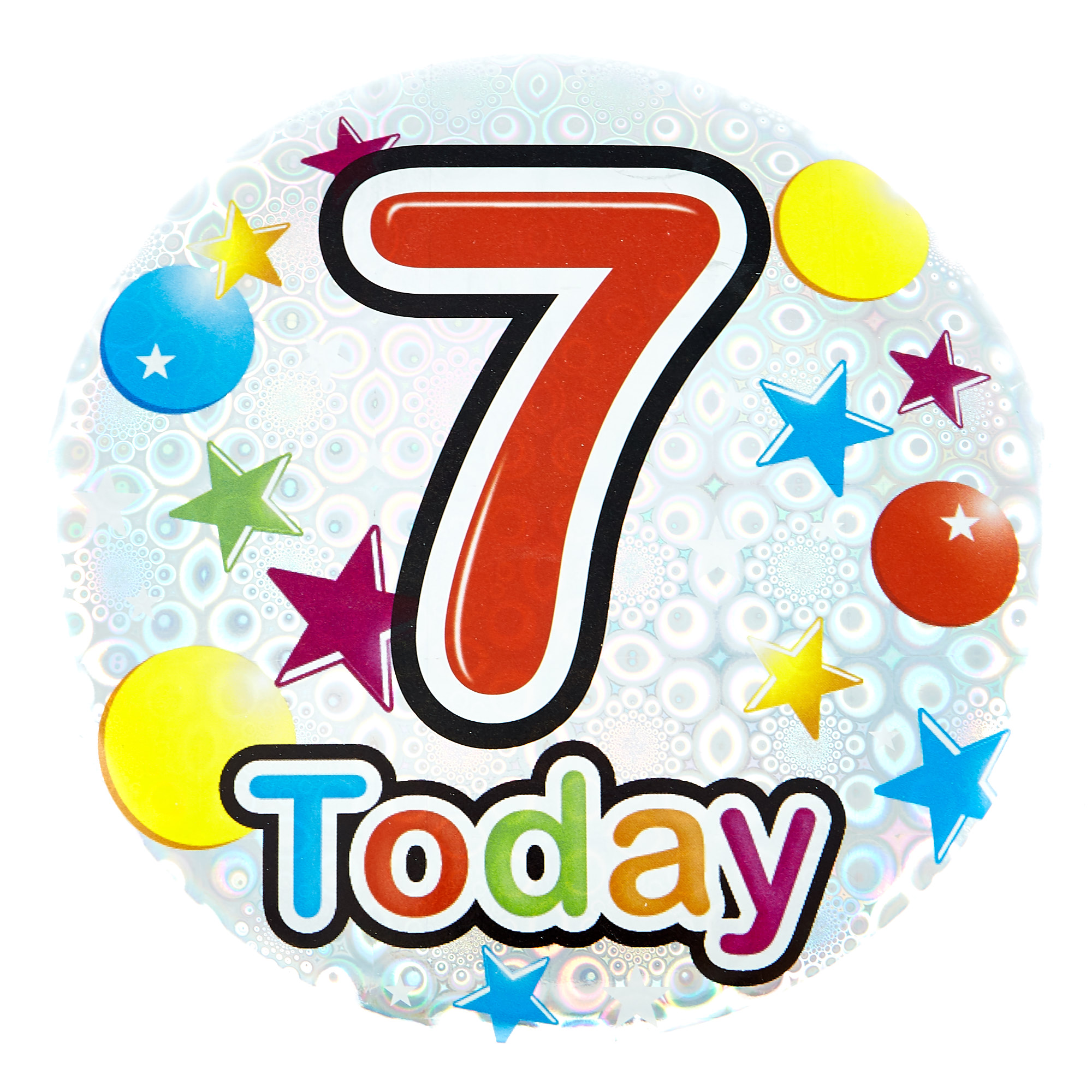 Giant 7th Birthday Badge - Silver