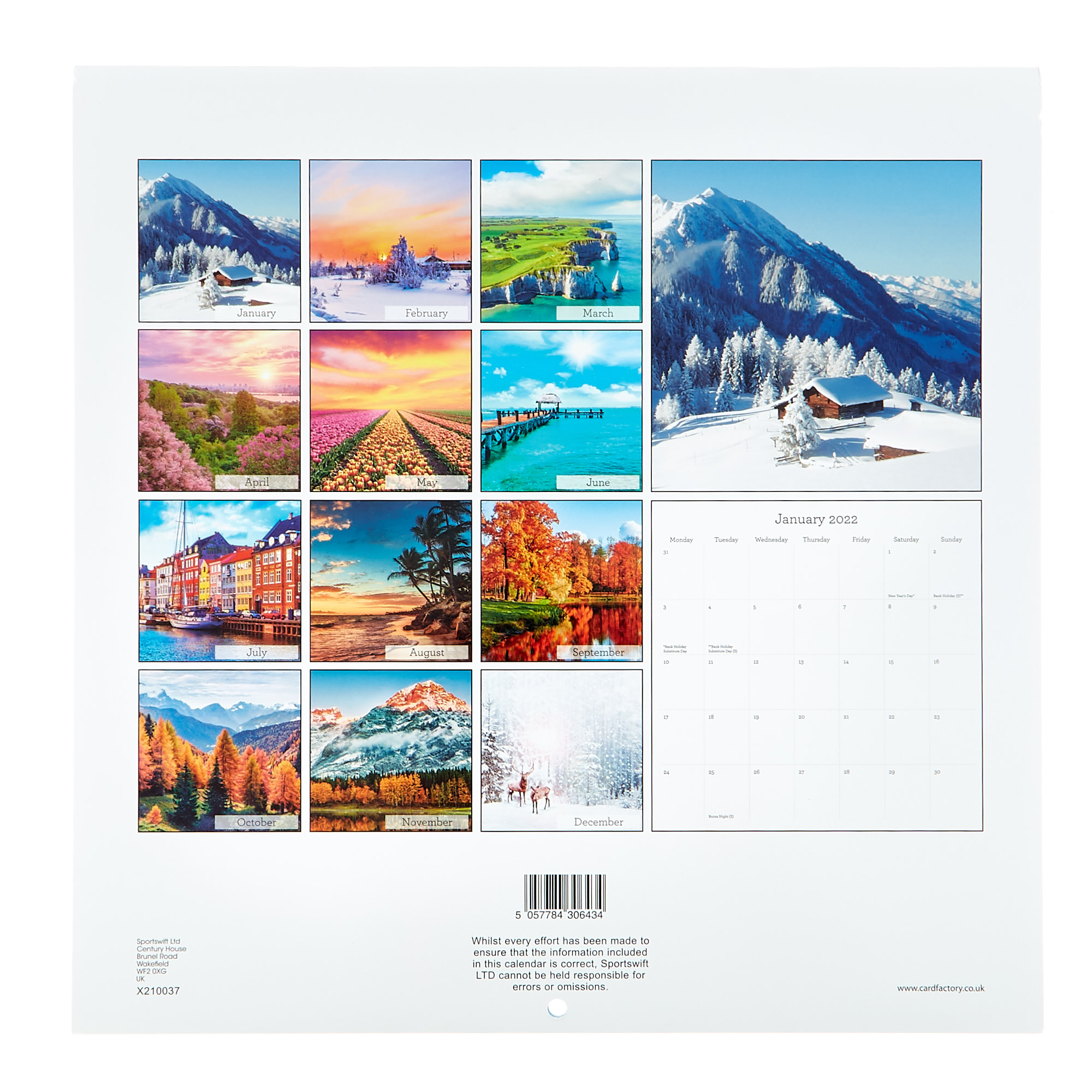 Square 2022 Landscapes Calendar 