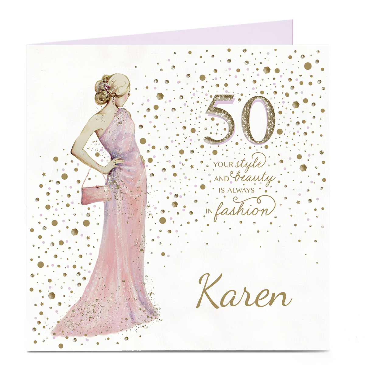 Personalised 50th Birthday Card - Style and Beauty