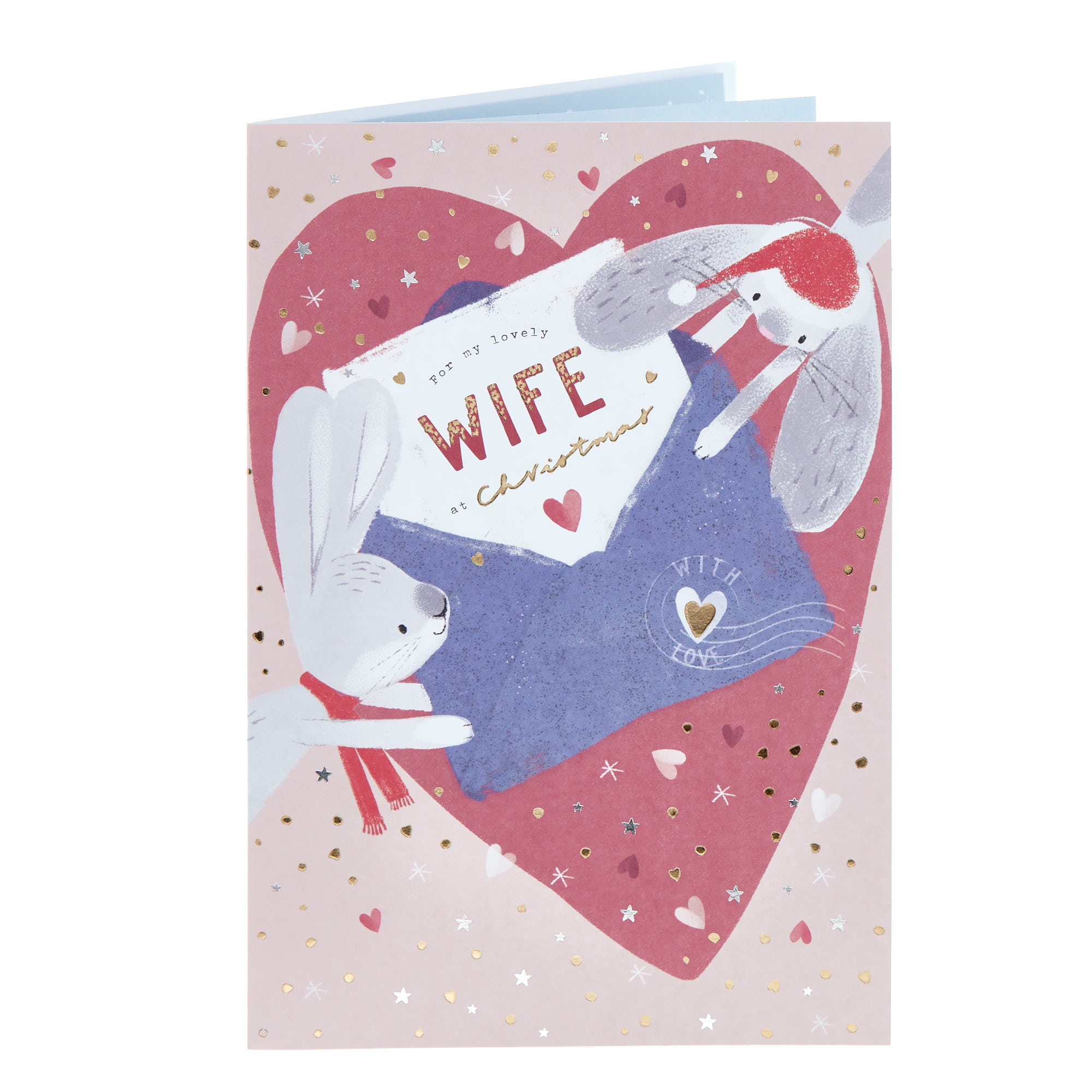 Lovely Wife Bunnies Christmas Card