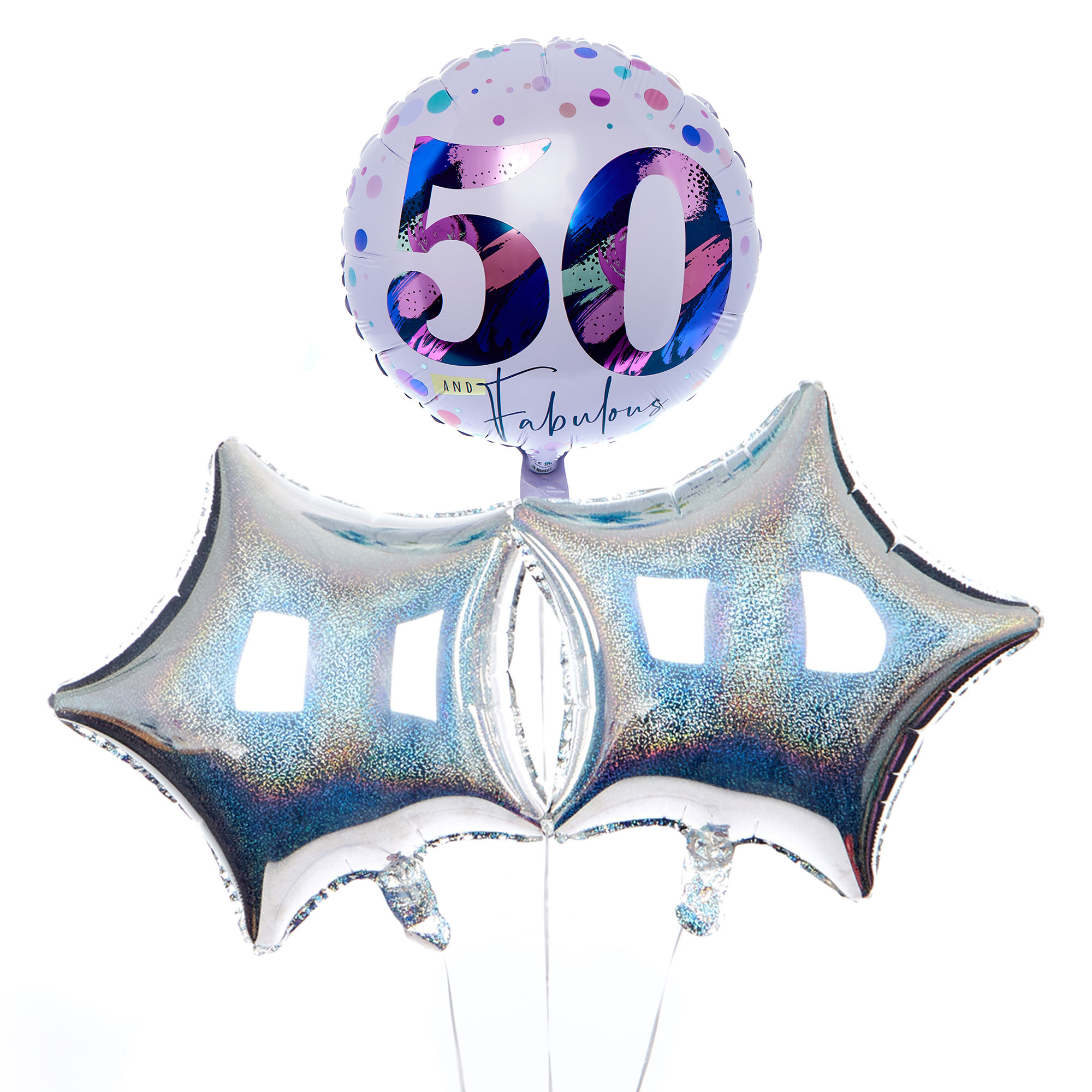 50 & Fabulous Balloon Bouquet - DELIVERED INFLATED!