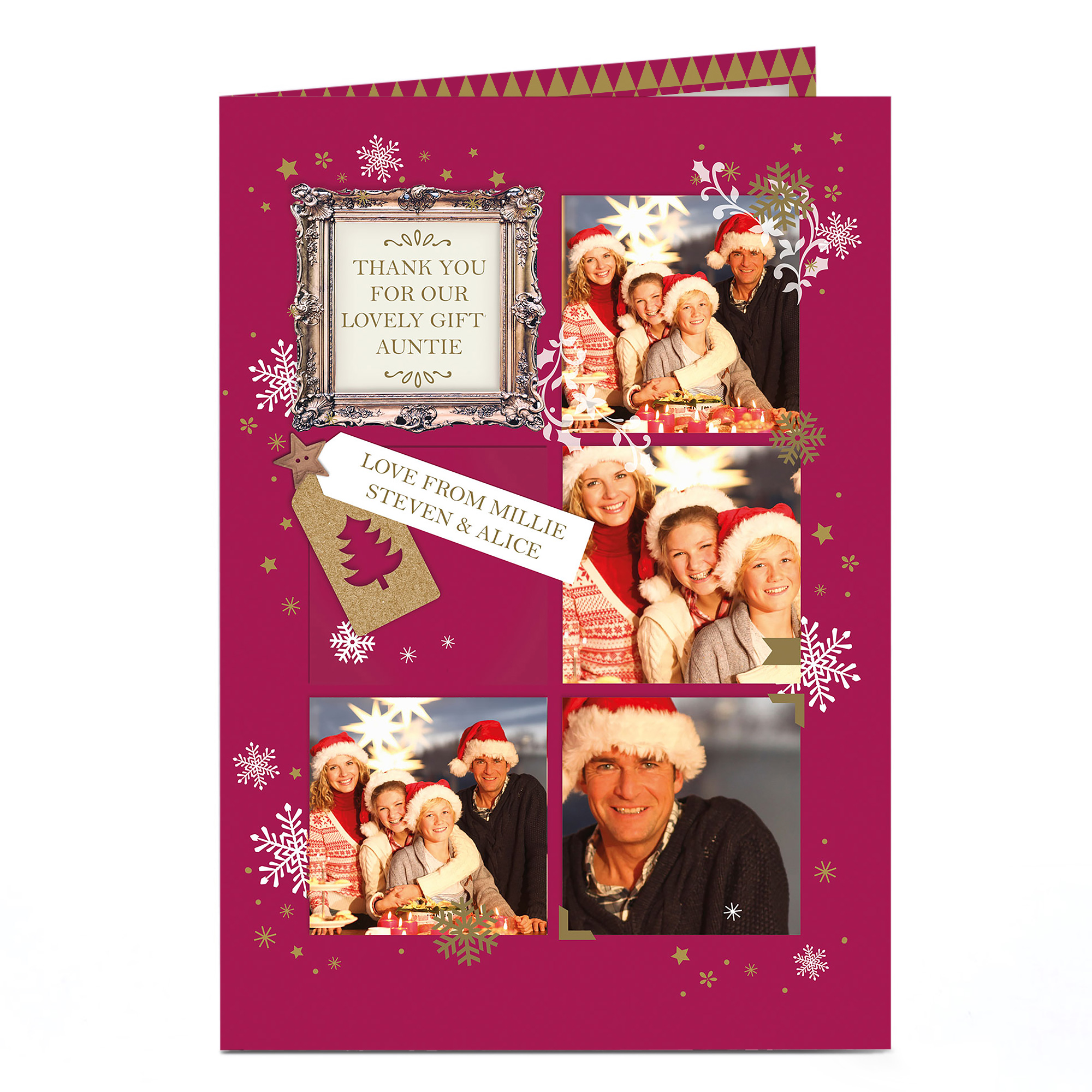 Multi Photo Christmas Card - Any Message In A Frame