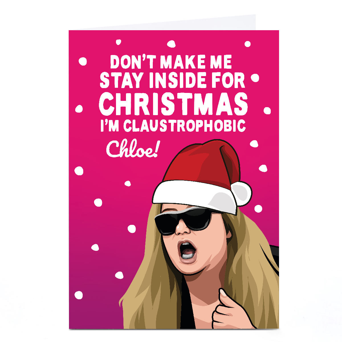 Personalised All Things Banter Christmas Card - I'm Claustrophobic