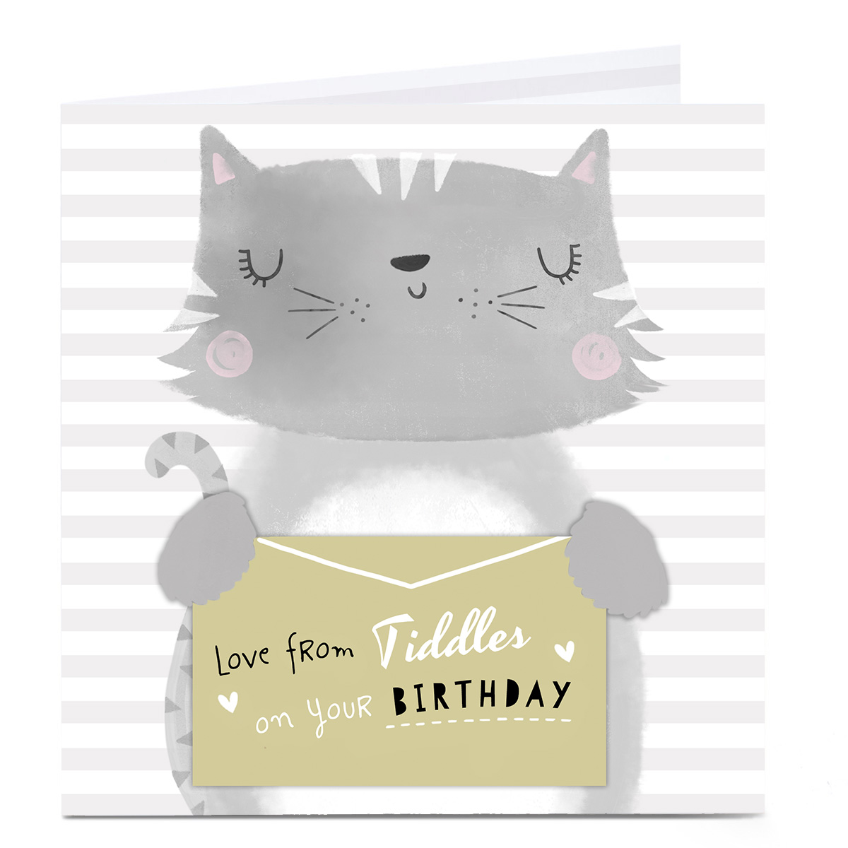 Personalised Birthday Card - From the Cat