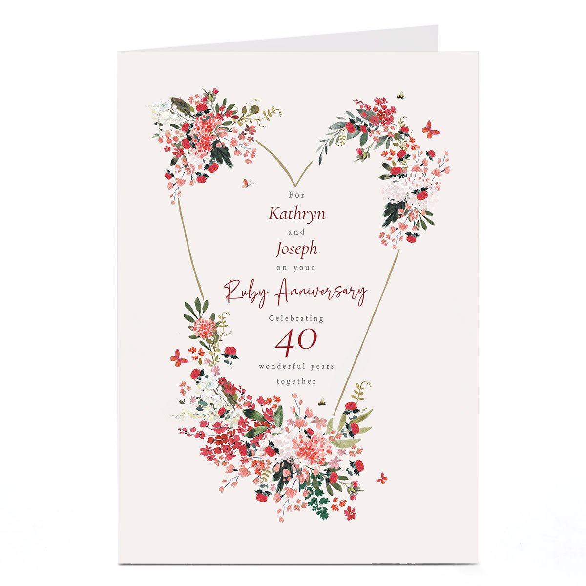 Personalised Anniversary Card - Ruby Anniversary