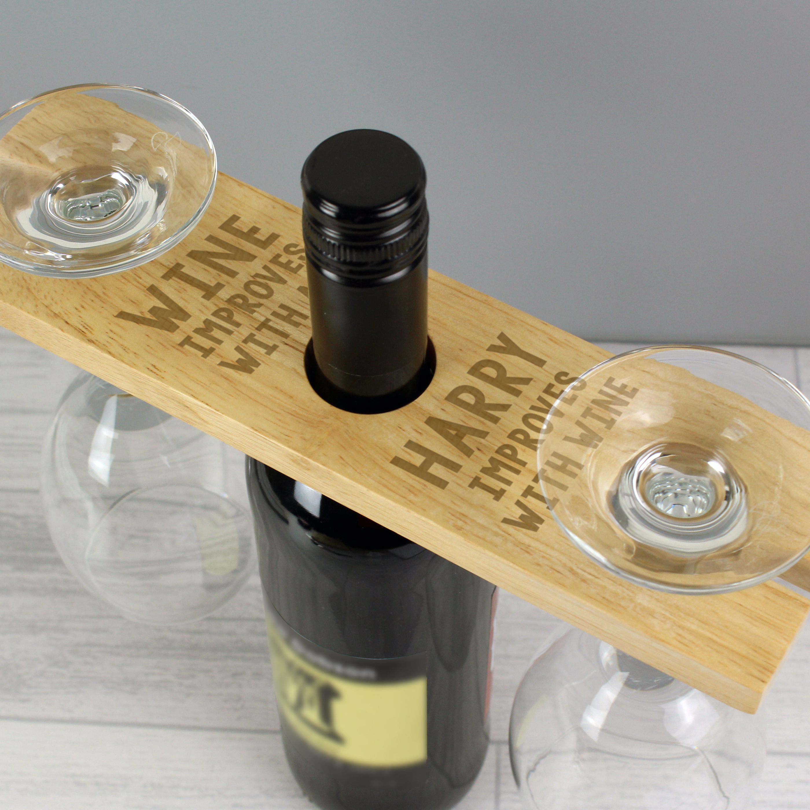 Personalised Wine Glass & Bottle Butler