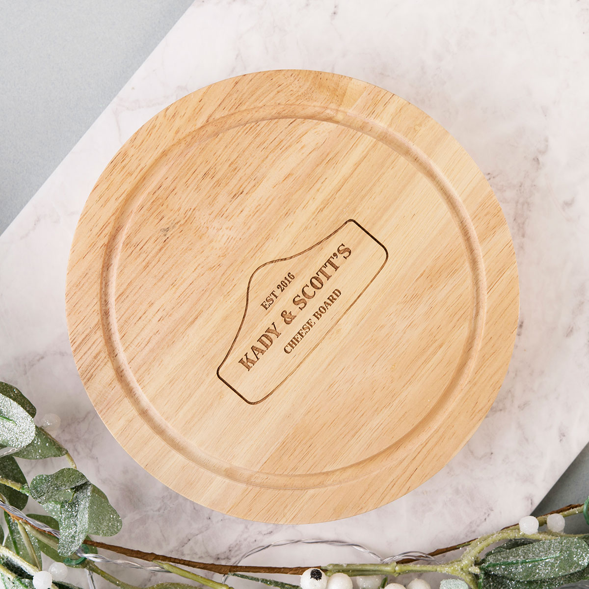 Personalised Engraved Wooden Cheeseboard Set - Anniversary