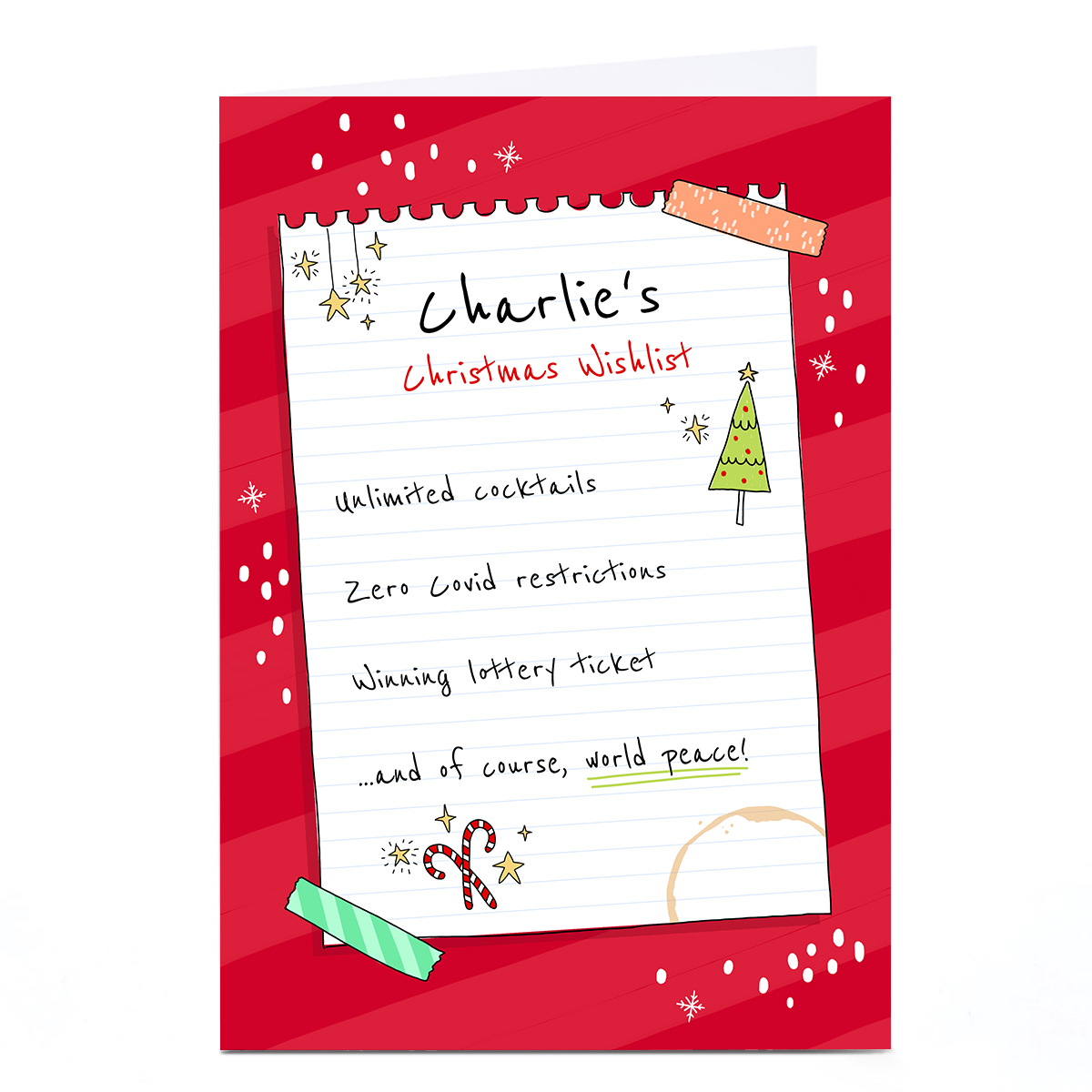 Personalised Christmas Card - Wishlist