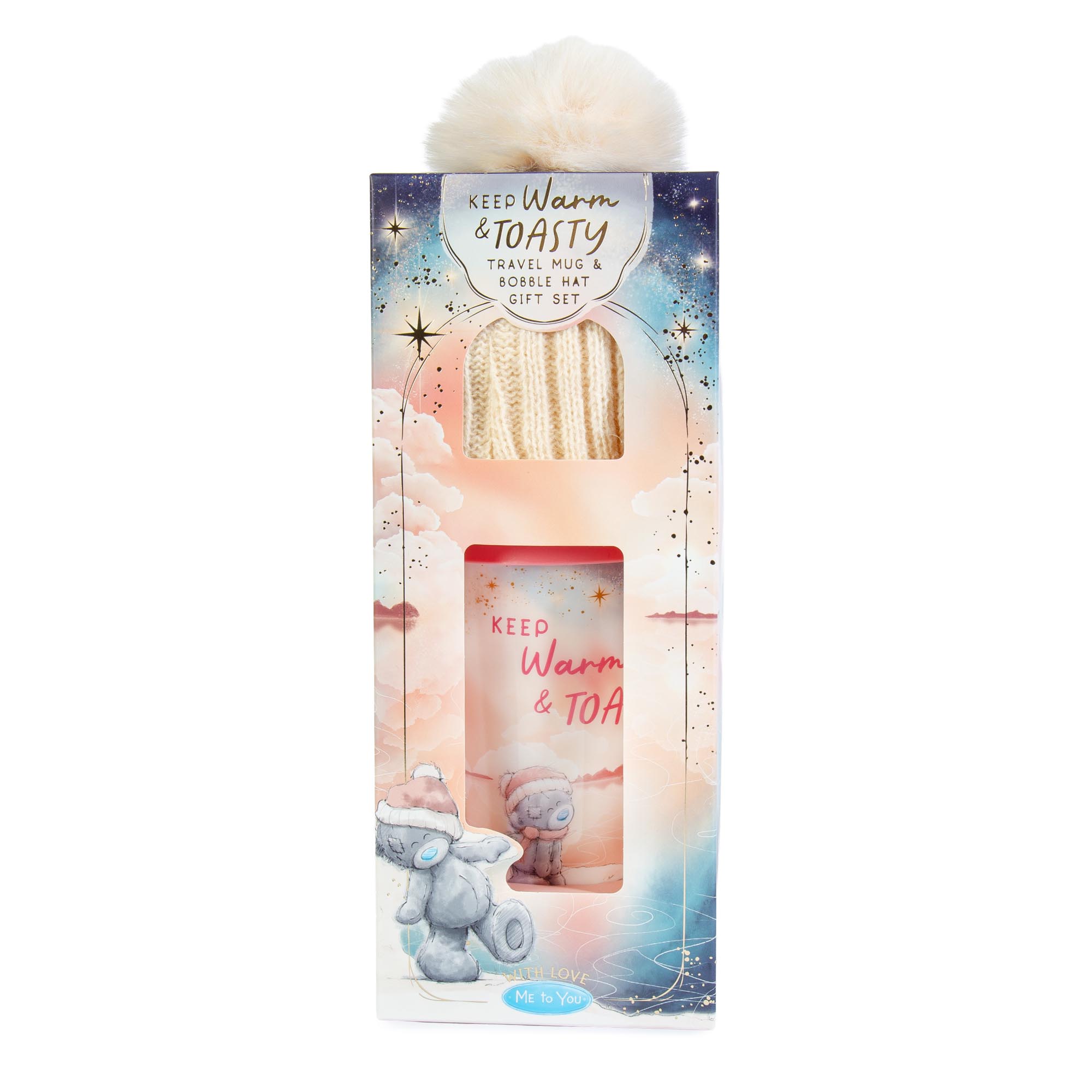 Tatty Teddy Warm & Toasty Travel Mug & Bobble Hat Set