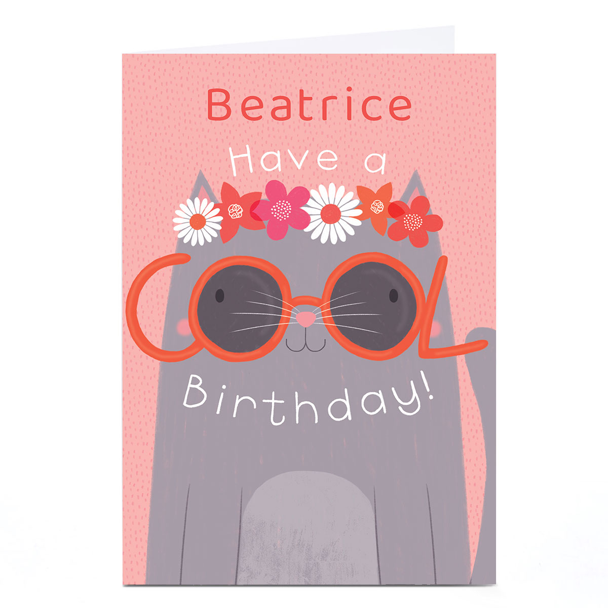 Personalised Hannah Steele Birthday Card - Cool Cat