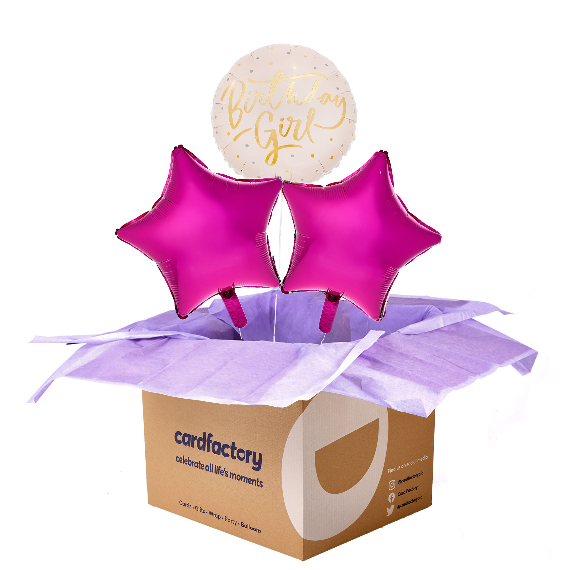 Pink Birthday Girl Balloon Bouquet - DELIVERED INFLATED!