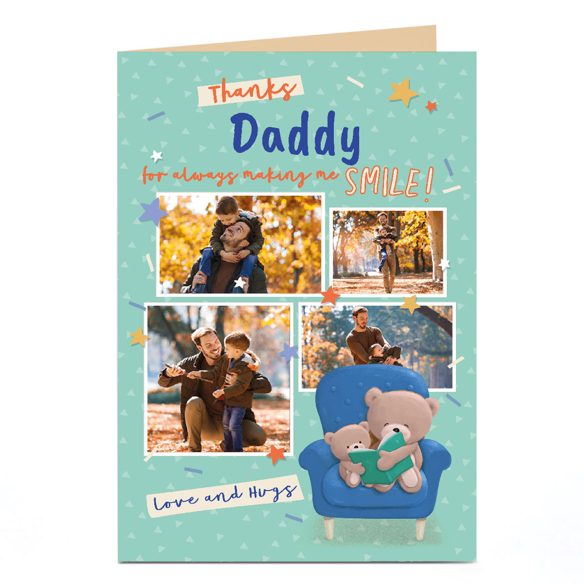 Photo Hugs Father's Day Card - Always Making Me Smile, Daddy