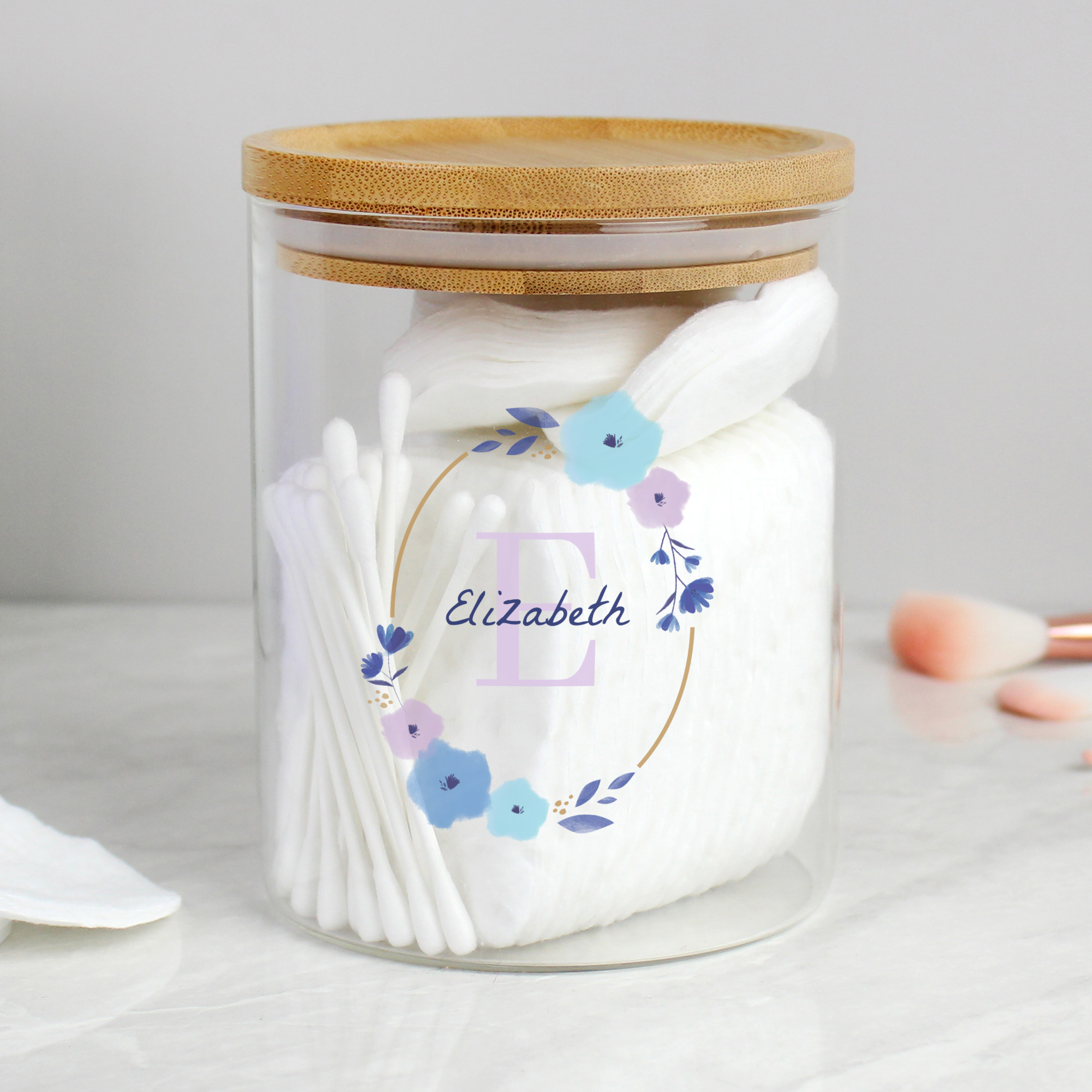 Personalised Floral Initial Storage Jar