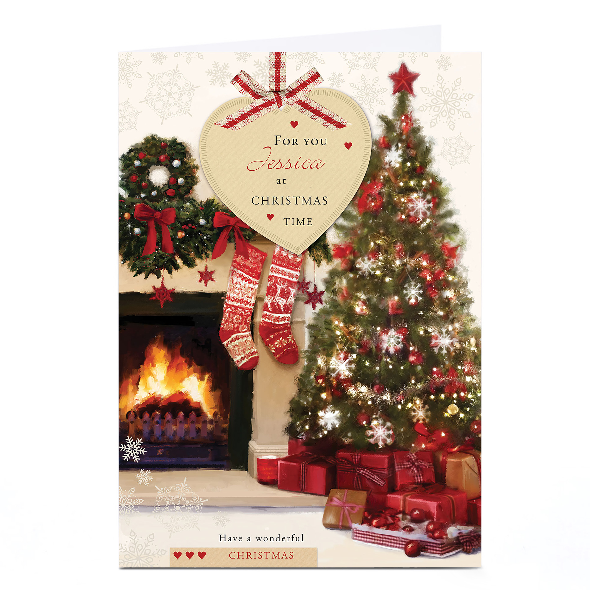 Personalised Christmas Card - Fireplace