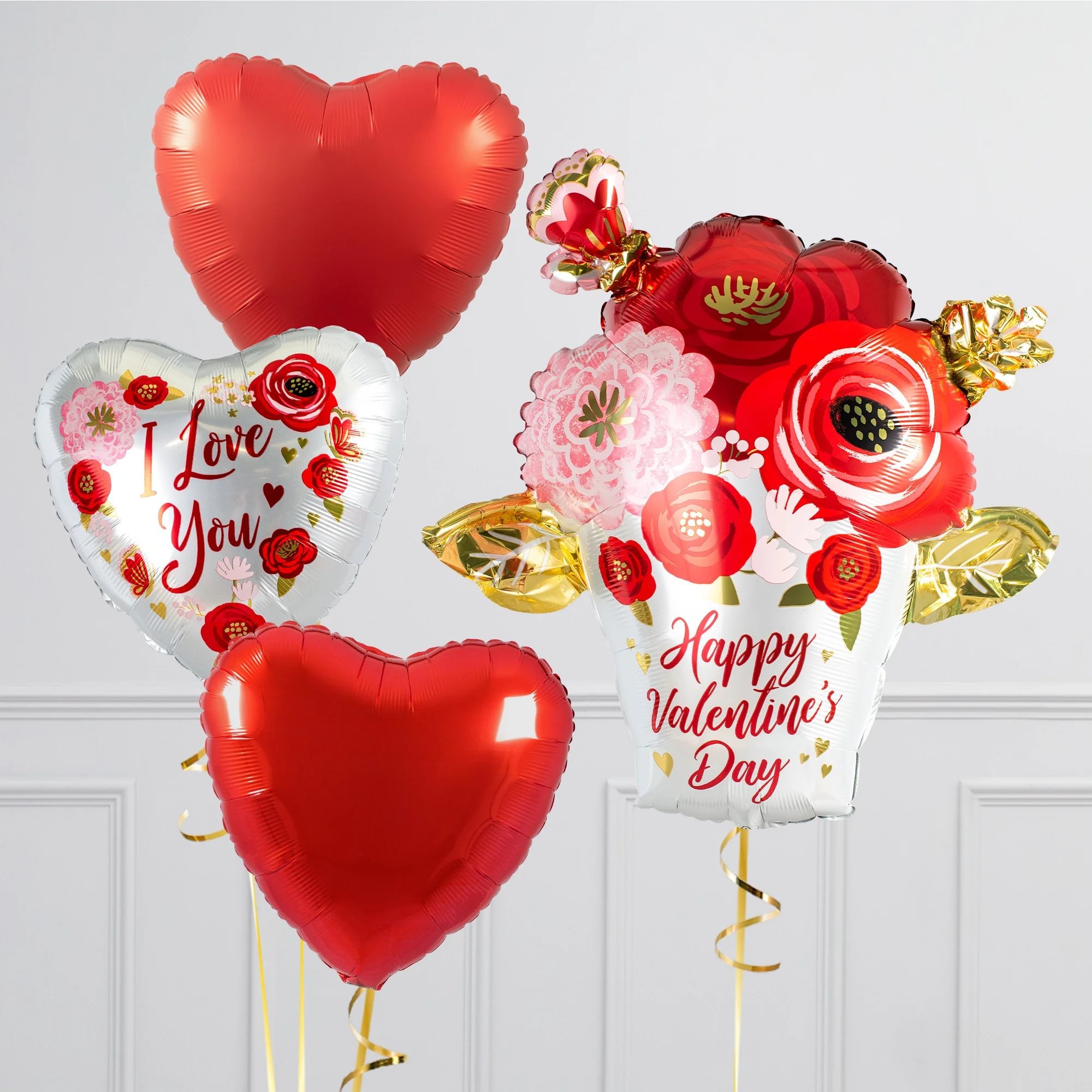 Valentine's Day Love Bouquet Balloon Package - Delivered Inflated!