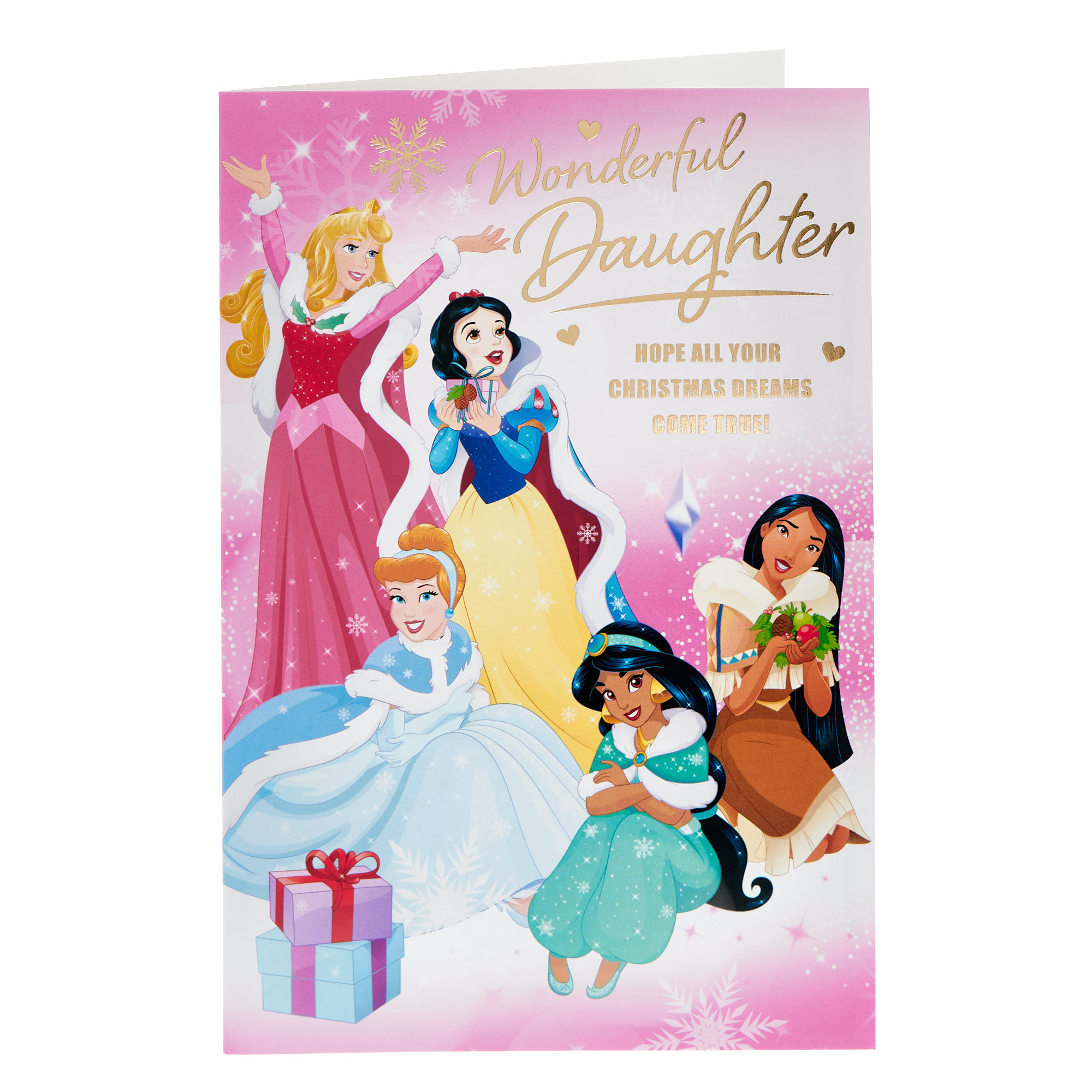 Daughter Disney Princess Christmas Card (Activity Inside)