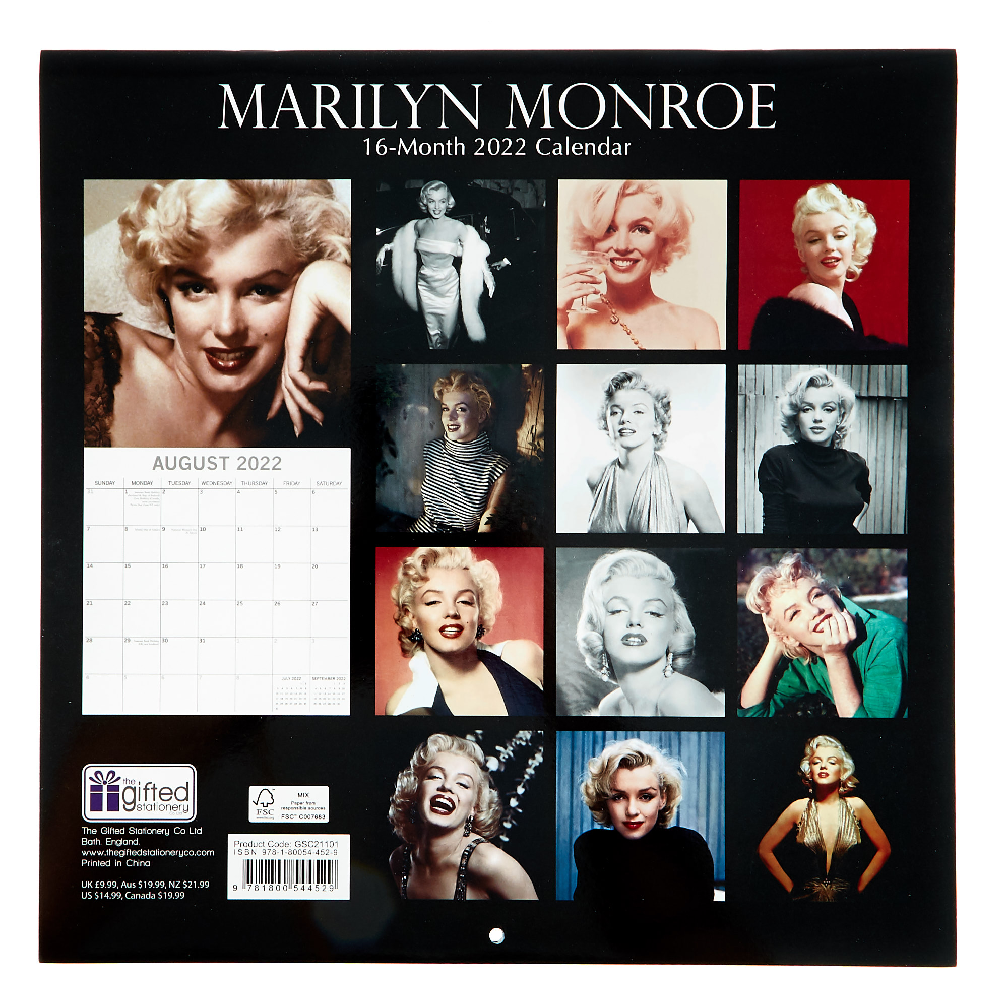 Marilyn Monroe 16-Month 2022 Calendar