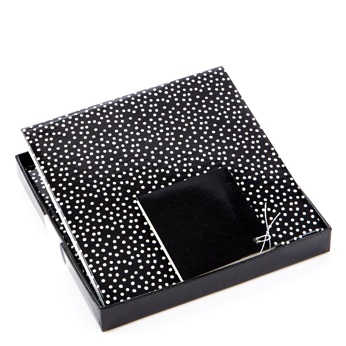 Medium Flat-Pack Gift Box - Black And White Polka Dots