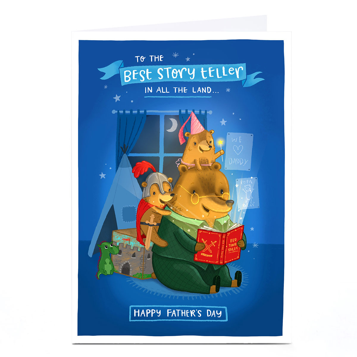 Personalised Blue Kiwi Father's Day Card - Best Story Teller 