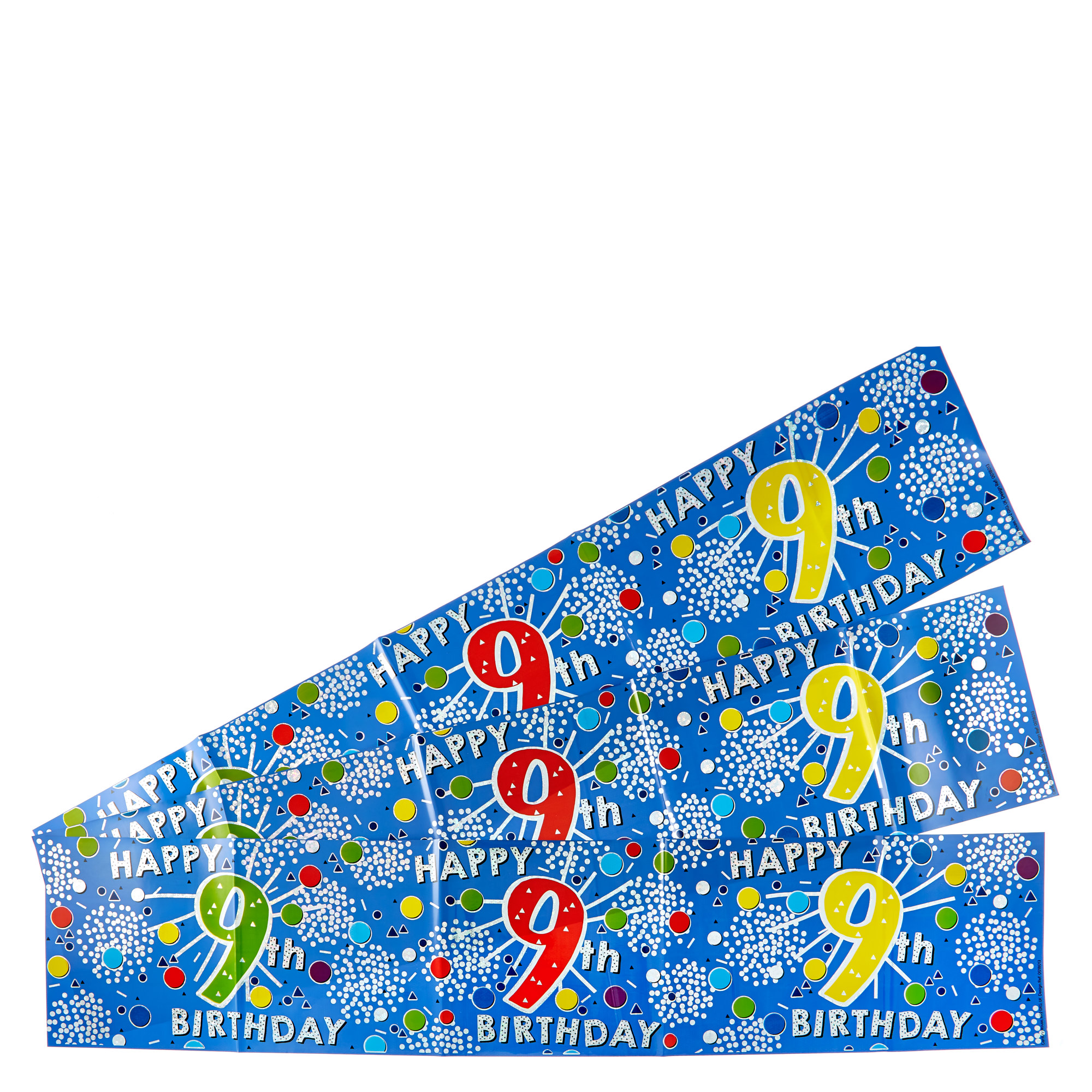 Holographic 9th Birthday Party Banners - Pack Of 3 