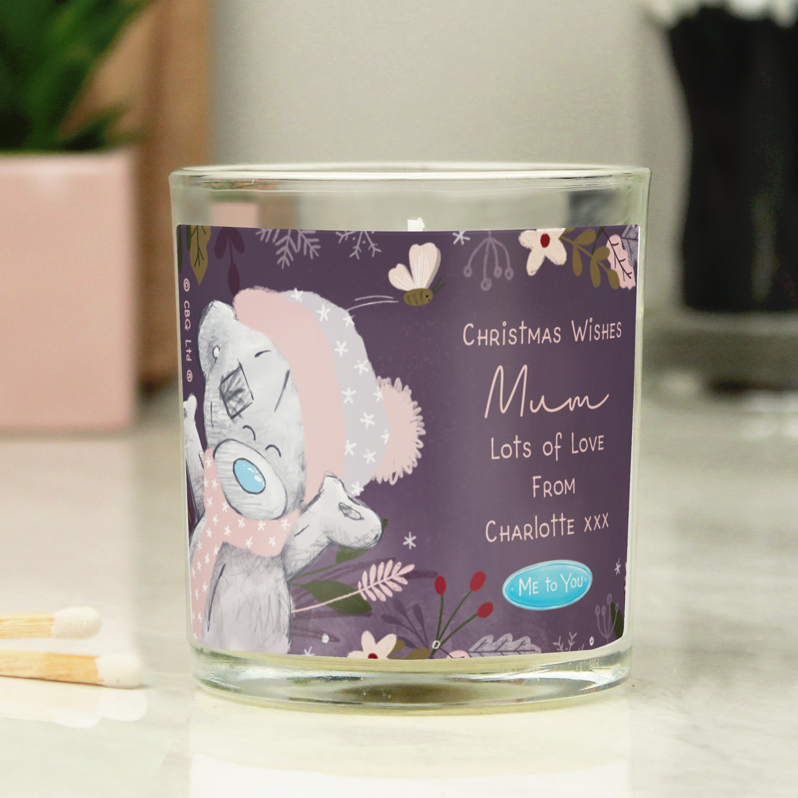 Personalised Me To You Tatty Teddy Cosy Winter Candle Jar