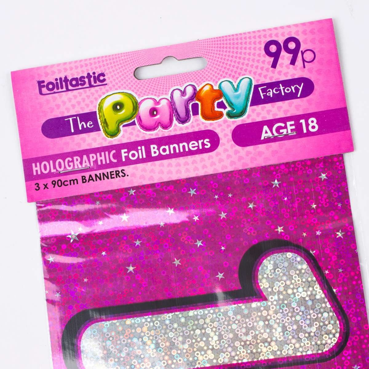 Holographic Pink Foil 18th Birthday Party Banners