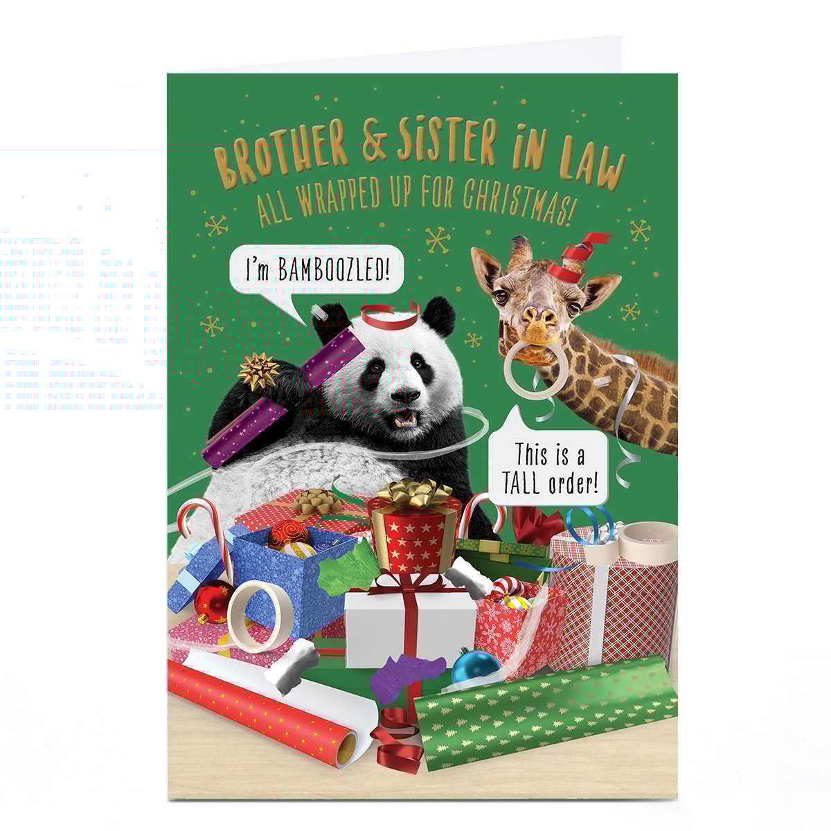 Personalised Christmas Card - Funny Animals, Brother & Sister-in-Law