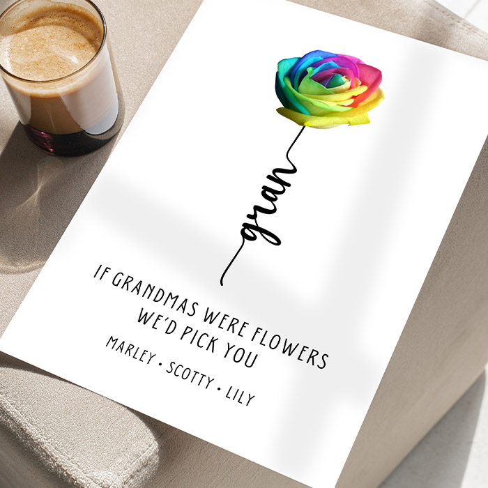 Personalised Single Rainbow Flower Print