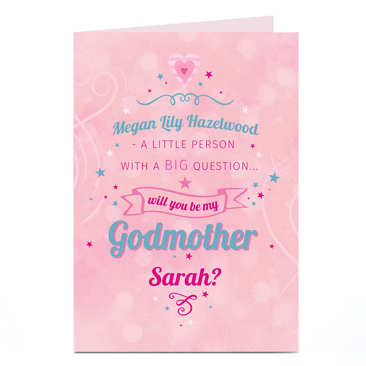 Personalised Card - Will You Be My Godmother?