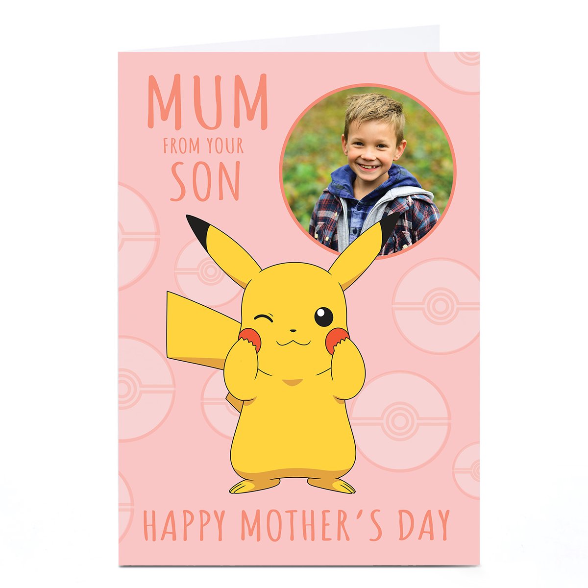 Photo Pokemon Mother's Day Card - Cute Pikachu, From your Son