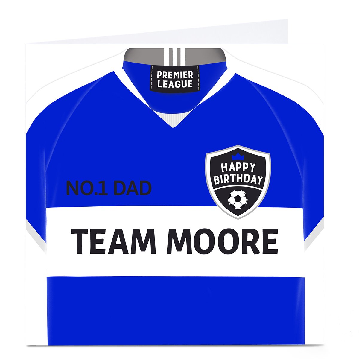 Personalised Birthday Card - Football Shirt Dark Blue
