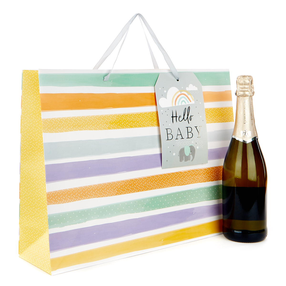 Extra Large Landscape Gift Bag - Stripes, Hello Baby