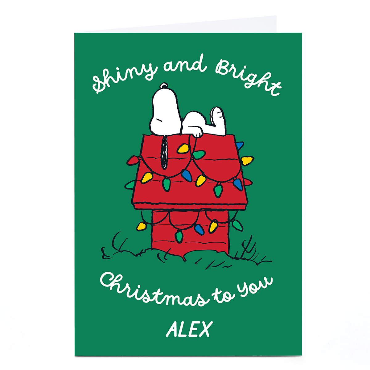 Personalised Snoopy Christmas Card - Peanuts, Any Name