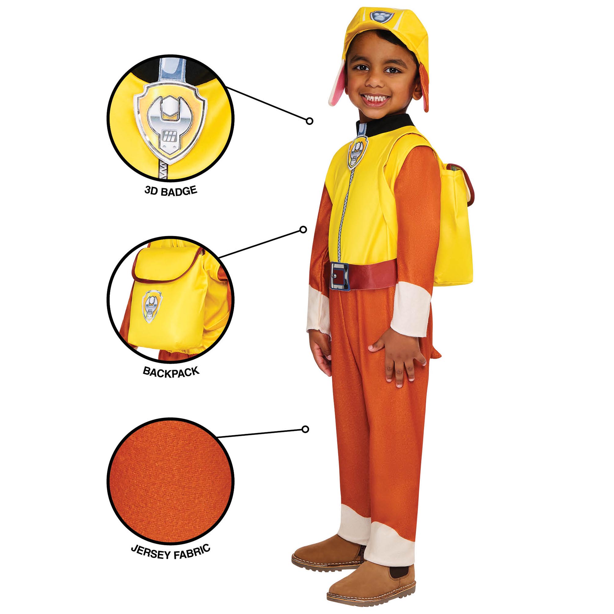 Paw Patrol Rubble Children's Fancy Dress Costume 