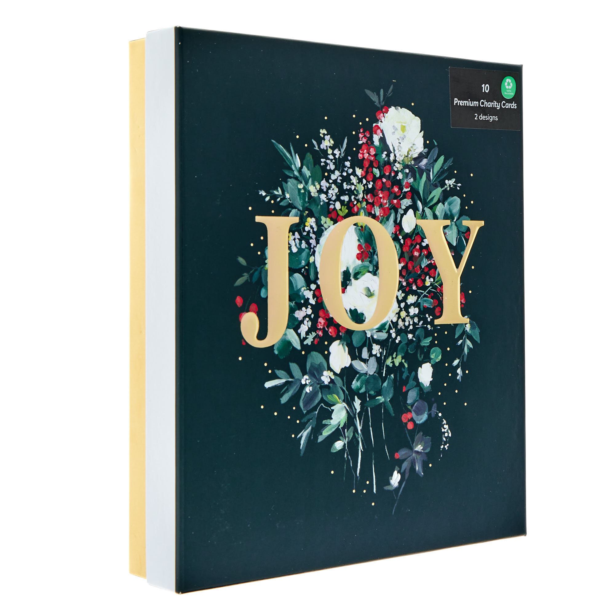 10 Premium Boxed Charity Christmas Cards - Festive Foliage (2 Designs)