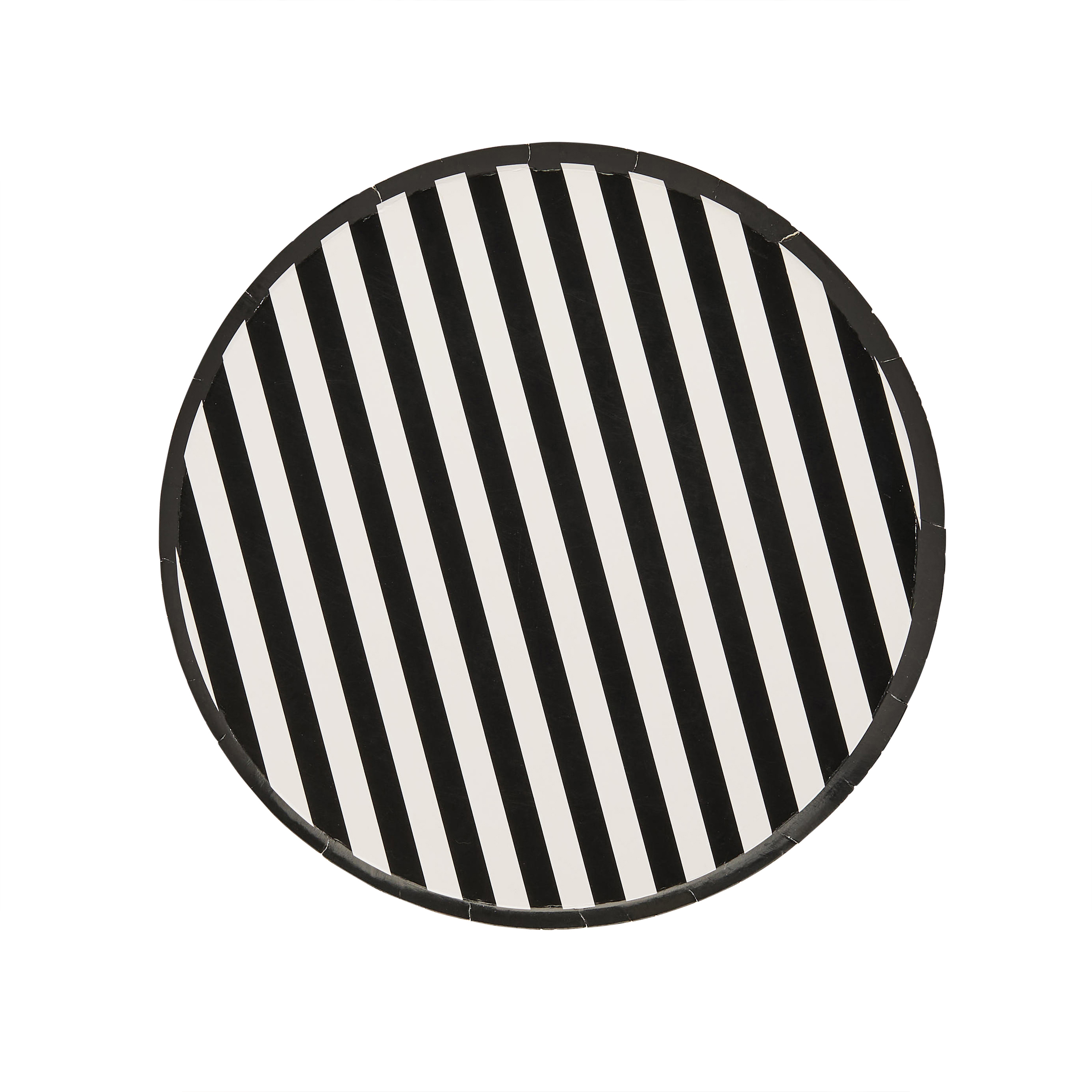 Monochrome Striped Paper Plates - Pack of 8