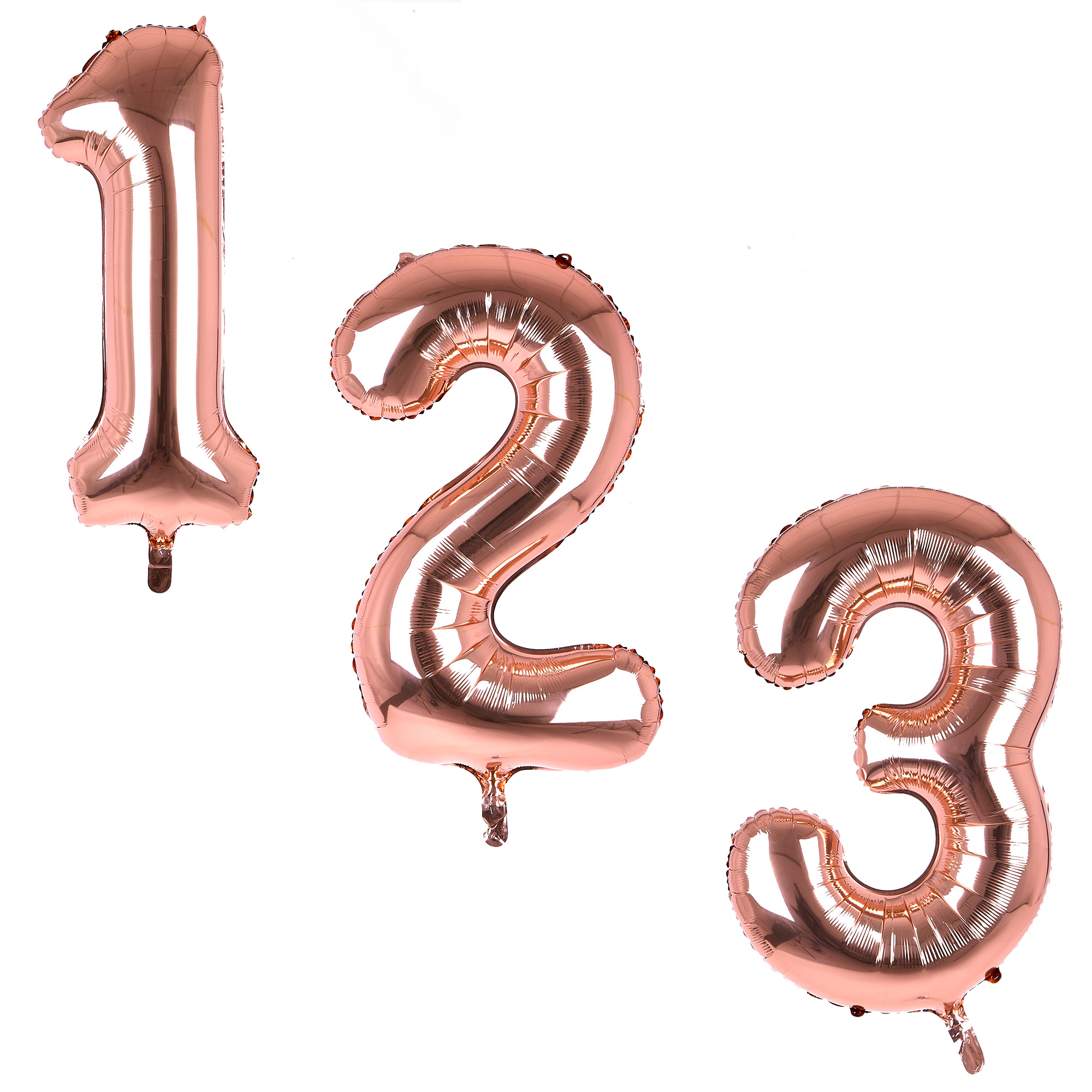 Rose Gold Giant Number Helium Balloons 0-9 - INFLATED